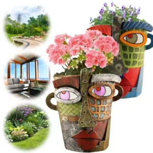 Face-Shaped Resin Planter 1